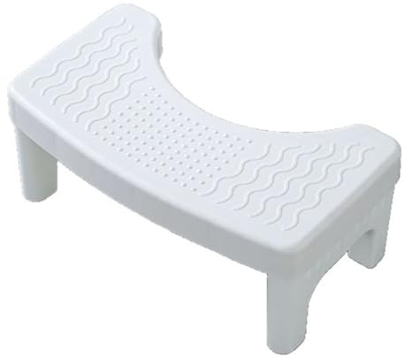 Tabouret de toilette pliable pour améliorer la posture, aide aux hémorroïdes, à la constipation et au syndrome du côlon irritable, blanc