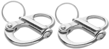 Abaodam 2 Stück Edelstahl Drehschäkel Minischäkel mit Schnellverschluss Kompakt und Tragbar für Indoor und Outdoor Bootzubehör