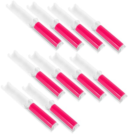 MOTHNUR 20pcs Mini Travel Lint Roller Stick with Strong Adhesive for Pet Hair Removal Compact Portable Lint Brush for Clothes Furniture and Car Cleaning Red