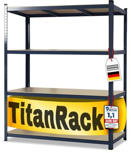 KARAT Schwerlastregal 200x180x60 cm grau – Weitspannregal Metall, Werkstatt Regal, Regal Werkstatt, Steckregal Lagerregal (TitanRack Big)