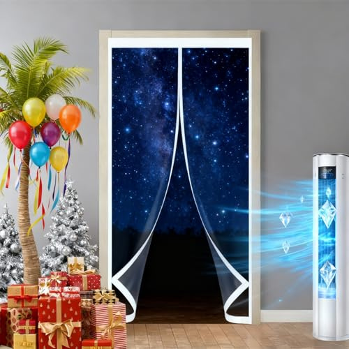 Rideau de Porte Magnétique 120 x 180 cm Anti Froid et Chaleur Vent Isolation Phonique Imperméable Porte Rideau Thermique Anti Froid pour Cuisine, Chambre à Coucher, A
