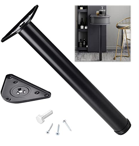Verstellbare schwarze Metall-Tischbeine, moderne Möbelfüße aus Aluminiumlegierung für Schränke, Schreibtische und Bartische, 100 cm mit Schrauben, stilvolle Ersatzstütze