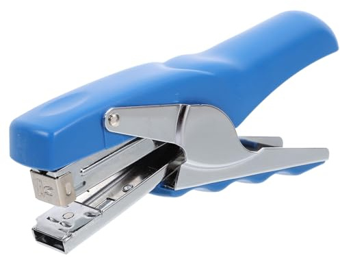 Healifty Reusable Blue Handheld Stapler Manual Paper Stapling Tool with Ergonomic Handle for Office Desk and Classroom Use