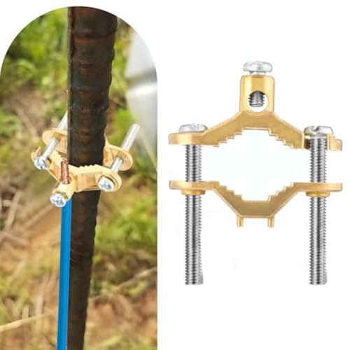 Morsetto di messa a terra in lega di rame, connettore di collegamento per tubi da 1/2-1 per filo n. 10-#2, messa a terra elettrica sicura ai tubi dell'acqua e condotto in acciaio, confezione da 3