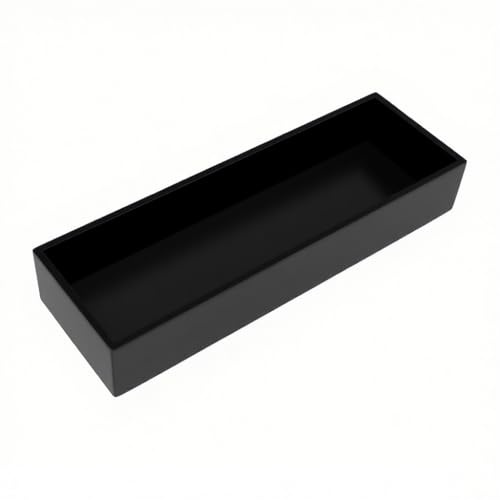 KOOJOYCC Schubladen Organizer Bambus Box Schwarz 30x10x5 cm, Bambus Besteckkasten Aufbewahrungsbox Ordnungsbox Make up Organizer Schminktisch Organizer für Küche, Bad und Büro (Schwarz)