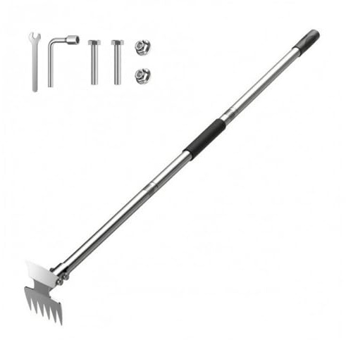 rockible Zappa Rastrello Tre Sezioni Zappa Lunga Manico Accessori Montaggio Utensile , Rastrello A 6 Denti