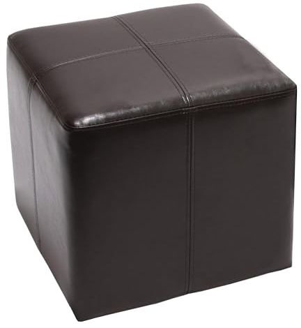 Mendler Sitzwürfel Hocker Sitzhocker Onex 36x36x36cm - braun | Leder + Kunstleder, MVG-Zertifiziert