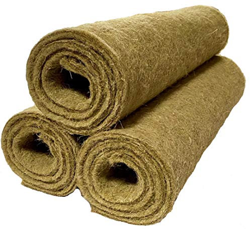 pemmiproducts Nagerteppich 100% Hanf, 130 x 60 cm ca. 10 mm dick, 3er Pack, Nagermatte, Hanfmatte für Kaninchen,Meerschweinchen, Nager,Hemp mat