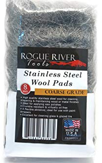 Rogue River Tools 434 Stainless Steel Wool (8 pad Pack) - COARSE Grade - by . Made in USA, Oil Free, Won’t Rust. Choose from All Grades!