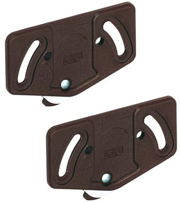 Gedotec Slide Line 55 Sliding Door Trolley Cabinet Track System - Wheels for Lower Rail, 15 kg Capacity, Plastic Brown, Pack of 2 for Furniture