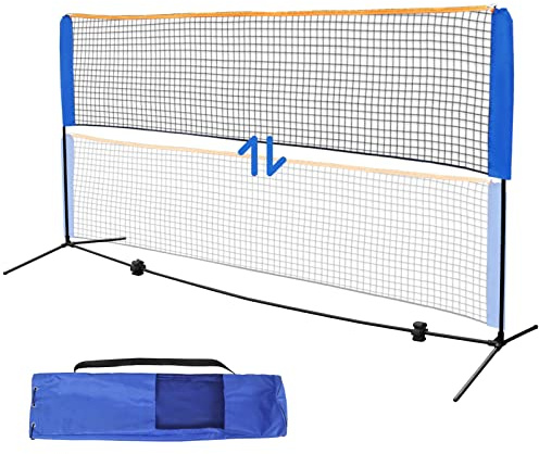 F2C Height Adjustable Portable Tennis Net, Badminton Net for Kids' Volleyball,Soccer Tennis,Pickleball, W/Steel Frame & Carrying Bag Indoor Outdoor Court Bench Backyard Driveway Gym,10FTX 5FT