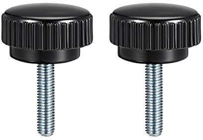 sourcing map M8 x 25mm Filetage mâle Bouton serrage Molette Poignée Vis pouce type 2Pcs