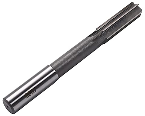 Utoolmart Schnellarbeitsstahl, H7, Bohrreibahle, 20 mm Durchmesser, gerader Schaft, Maschinen-Reibahle, Fräswerkzeug für Bohrmaschine, 1 Stück