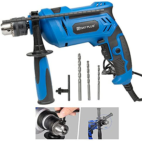 850W 230V Heavy Duty Electric Rotary Hammer Drill Impact Driver Bit Set 3000 RPM with Depth Gauge, Powerful Variable Speed Drill for Drilling Steel Masonry Concrete Wood