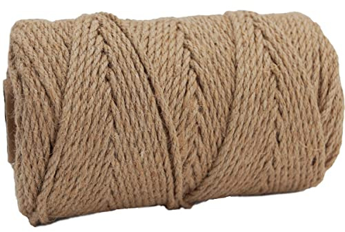 KalluliCC Natural Jute Twine, 4mm 328 Feet Macrame Cord, Rope for Gardening, DIY Projects, Gift Wrapping, Picture Display, Wedding and Garden Decoration