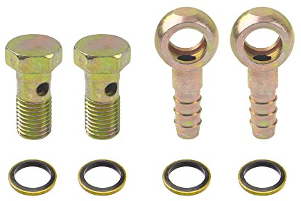 Rrina 2 Sets M12 Banjo Schlauch Widerhaken Bolzen Armaturen Banjo Schraube Crush Washer Kit Verschraubung für Auto Motorrad (M12 x 1,25)