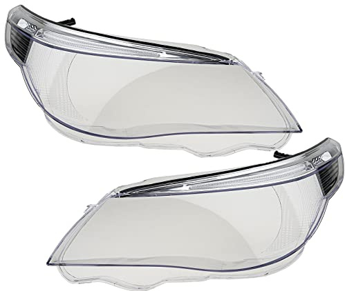 Johns, Juego de faros delanteros aptos para halógenos, juego de discos difusores izquierdo y derecho a partir de 07/03 – 03/07, apto para BMW Serie 5 E60/E61