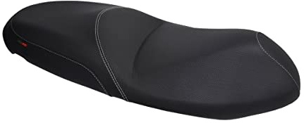 Moto Discovery Funda de Asiento Compatible con Yamaha Majesty S 125 2014-2015 Color Negro con Costuras en Gris Oscuro