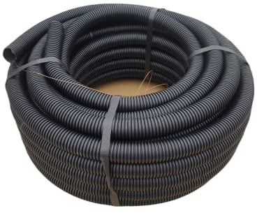 Powerwelde 32mm 25m Wellrohr UV-beständig Leerrohr Kabelschutz Erde Black