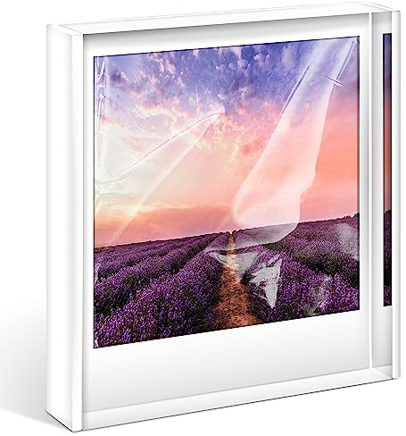 WINKINE Polaroid Frame - Acrylic Picture Frame for Polaroid i-Type/600/SX-70 Film, 4.2'' x 3.5'' Photo Display Instax Film Display for Countertop, Tabletop