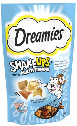 DREAMIES Shakeups Seafood Celebrations Cat Treats, 8x55g