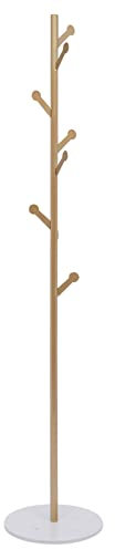 SABUIDDS Garderobenständer aus Metall mit Marmorfuß Kleiderständer mit 8 Haken, Hangers Clothes Stand, Garderobe für Jacken, Mäntel, Hüte, Taschen, für Flur, Schlafzimmer, Büro, Wohnzimmer, Gold