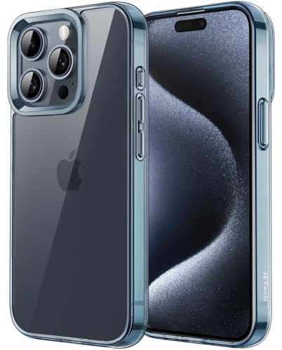 JETech Case for iPhone 15 Pro Max, Anti-Yellowing, Blue | Shockproof Protection, Scratch Resistant Hard PC Back, Durable Transparent TPU Bumper