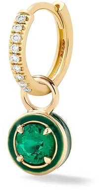 Favs Ohrhänger, Ohrringe Silber 925 Vintage Grüne Tropfen Creolen mit Zirkonia Gold 1 Stück