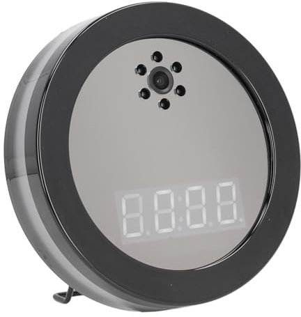 Plyisty Reloj con Cámara Oculta, Cámara de Seguridad 1080P con Intercomunicador Remoto de 2 Vías, Visión Nocturna HD, Enfoque Automático, Detección de Movimiento, Grabación en Bucle,