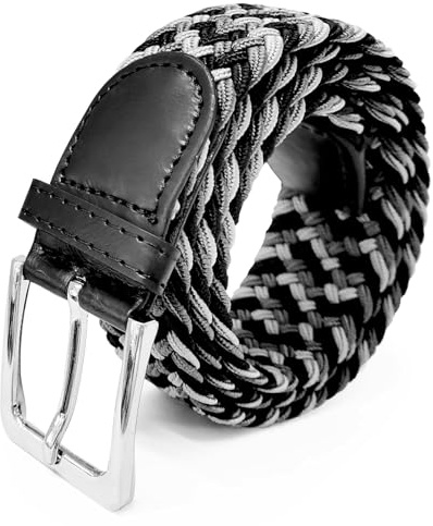 Glamexx24 Elastischer Gürtel Stoffgürtel Unisex: Stretchgürtel Geflochtener Dehnbarer Gürtel für Damen und Herren, Breite 3.5cm Länge 90cm bis 120cm
