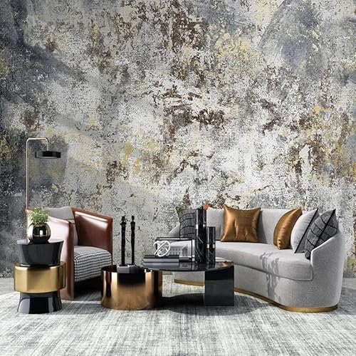 TANYANG Benutzerdefinierte Wandbild Tapete Retro Ziegel Wand Grau Zement Für Hintergrund Fresko Restaurant Cafe Wohnzimmer Schlafzimmer 430Cm(W)×300Cm(H)