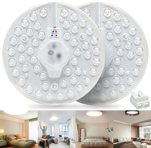 WIYETY Kit di conversione modulo LED da 24 W: modulo ad anello LED con staffa magnetica per kit di conversione per plafoniere, bianco naturale, 4000 K, per camera da letto