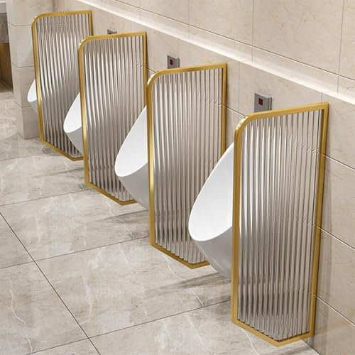 DMMFTERL Wandmontierter Toilettenschirm, Urinalschirm, Toilettenschirm, Trennwand aus gehärtetem Glas, Wandmontierter Urinalschirm für Männer, Sichtschutz für Männerurinale, Geeignet für Ho