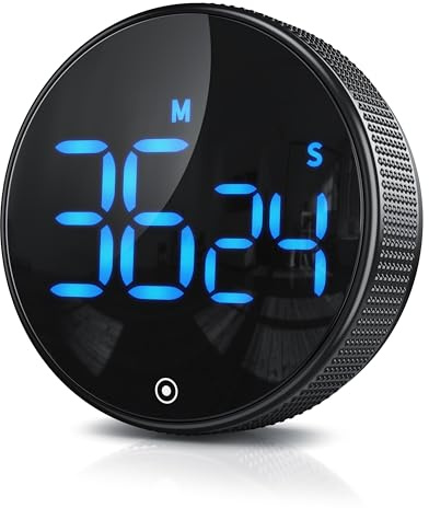 Arendo - Küchentimer Eieruhr digital magnetisch – großes LED Display – Kurzzeitimer – Countdown und Countup – Küchenuhr mit Restzeitanzeige – Alarmton einstellbar 70/85 db(A) - schwarz