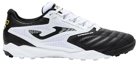 Joma Cancha Turf 2501, Scarpe Calcetto da Uomo (Black/White, Sistema Taglie Calzature EU, Adulto, Numero, Media, 42)