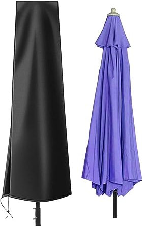 Funda impermeable para sombrilla de exterior, extra grande, protección contra el polvo, el viento y la nieve, color negro, 240 x 62/62 cm, ideal para sombrillas de 140 x 26/28 cm