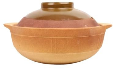 YATINGZHANG Tegame Terracotta Pentola in Casseruola E Terra Grossa Non Rivestita Cottura Tradizionale A Secco Pentola in Ghisa con Coperchio(1000 ml)
