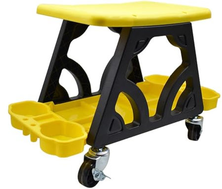 LCQSYE hocker mit Rollen Auto-Detailing-Hocker, Rollhocker, Rollsitz für Mechaniker, mobiler Hocker, Rollsitz, Rollbrett für Mechaniker Werkstatt Rollhocker(Yellow)