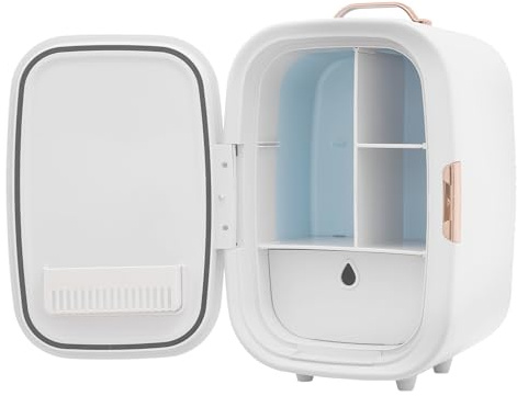 Ciounmb Mini frigo, 12 litri, 29 x 25 x 44 cm, molto silenzioso (<20 dB), ideale per uffici e dormitori, senza congelatore, per cosmetici e bevande (bianco)