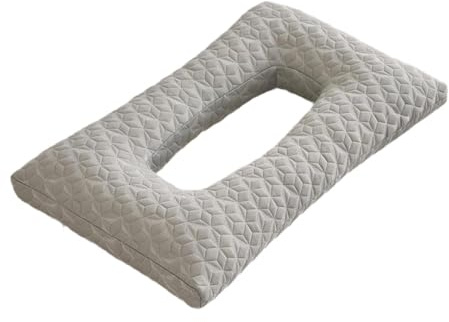 YWJLQH Cojín con Orificio para Orejas, Almohada Lateral para Descanso, Gris, tal como se describe