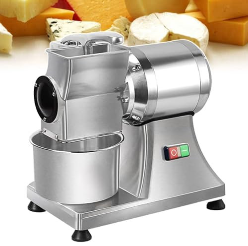 Commercial Electric Cheese Grater - Heavy Duty 88 Lbs/Hour Shredding Capacity with Stainless Steel Bucket for Diners and Catering