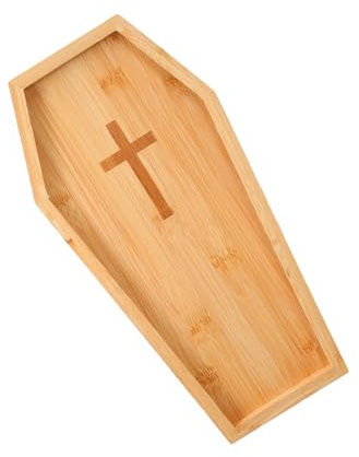 Genérico Tabla de Charcutería de Halloween - Tabla de Madera Calabaza Ataúd | Plato de Mesa Halloween para Queso Fiambres Fruta Fiestas Bodas