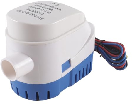 VOANZO Bomba de achique para yates, G1100-02, 24 V, autocebante, sumergible, automática, miniatura para aguas residuales, de alto caudal, para yates, barcos de pesca y autocaravanas.