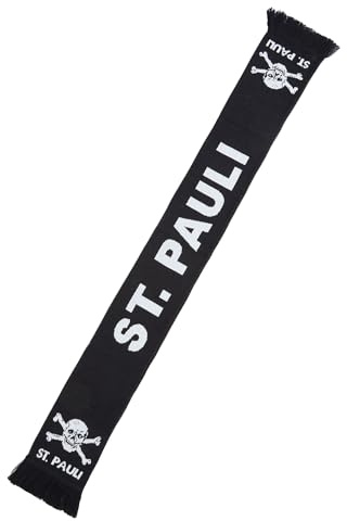 FC St. Pauli Schal Totenkopf - Fanschal aus Bio-Baumwolle schwarz-weiß