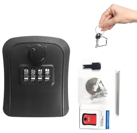 Scatola Di Blocco Di Immagazzinaggio Chiavi - Scatole Di Blocco Di Sicurezza | Conservazione Sicuro Per Accessori Esterni Sicuri, Durevoli E Resistente Alle Intemperie Per Nascondere Una Password