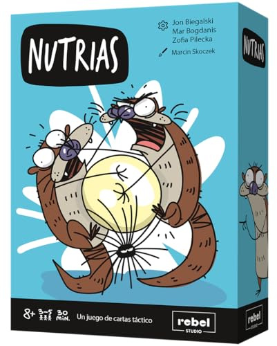 Asmodee Nutrias, Juego de Cartas táctico para 3 a 5 Jugadores, Juego de Estrategia a Partir de 8 años con partidas de Unos 20 Minutos, Divertido Juego con nutrias para Toda la Familia, español