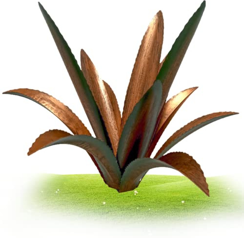 Aetherize Tequila Sculpture Rustique Agave Plante en métal Ornement de Jardin Jardin Agave Art pour extérieur Cour pelouse décor 13, 78 Pouces Plante en métal