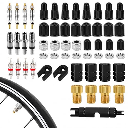 55 Stück Französisches Ventil,Fahrradventil Französisch,Ventilkappen Fahrrad,Fahrrad Ventile,Fahrradventil Für Fahrräder, Mountainbikes