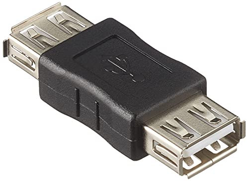 goobay 50293 USB 2.0 Hi-Speed Adapter zum verbinden zweier USB-Kabel- USB Kupplung Buchse auf Buchse - (Typ A) auf (Typ A) / 4-polig/Schwarz
