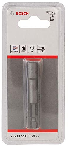 Bosch Professional Steckschlüssel für Sechskantschrauben (Schlüsselweite: 3/8, Länge: 65 mm), Schwarz, 2608550564